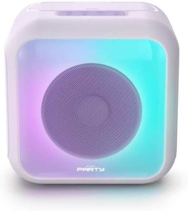 Enceinte karaoké lumineuse - BIGBEN - Lavande - Bluetooth, 30W, 2 micros sans fil USB-C, Égaliseur,