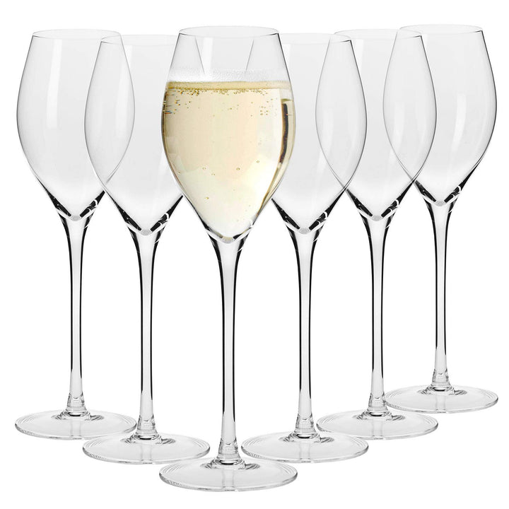 Krosno Champagnergläser Prosecco-Gläser | Set von 6 | 280 ML | Harmony Kollektion | Sektgläser Sektf