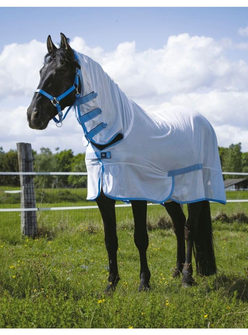 Netzdecke RIDING WORLD "Combo" Rückenlänge 150 cm, weiss/hellblau Weiss/Himmelblau 2 m, Weiss/Himmel