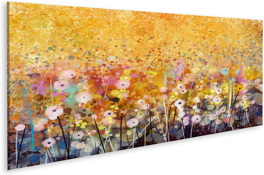 islandburner Bild auf Leinwand Aquarell Rote Mohnblumen Bilder Wandbilder Poster Leinwand 120x40cm -