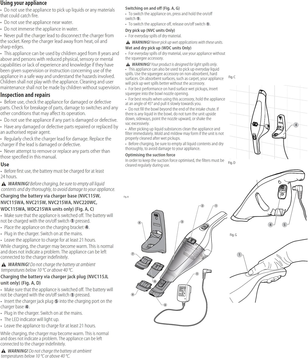 BLACK+DECKER dustbuster 3.6V kabelloser Akku-Handstaubsauger, NVC115JL-QW Handheld, Handheld