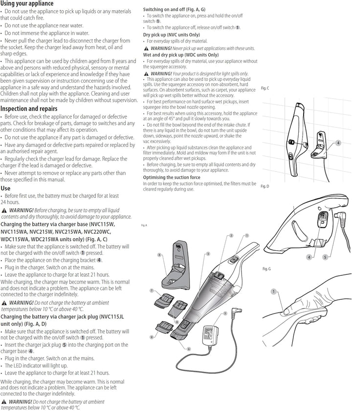 BLACK+DECKER dustbuster 3.6V kabelloser Akku-Handstaubsauger, NVC115JL-QW Handheld, Handheld