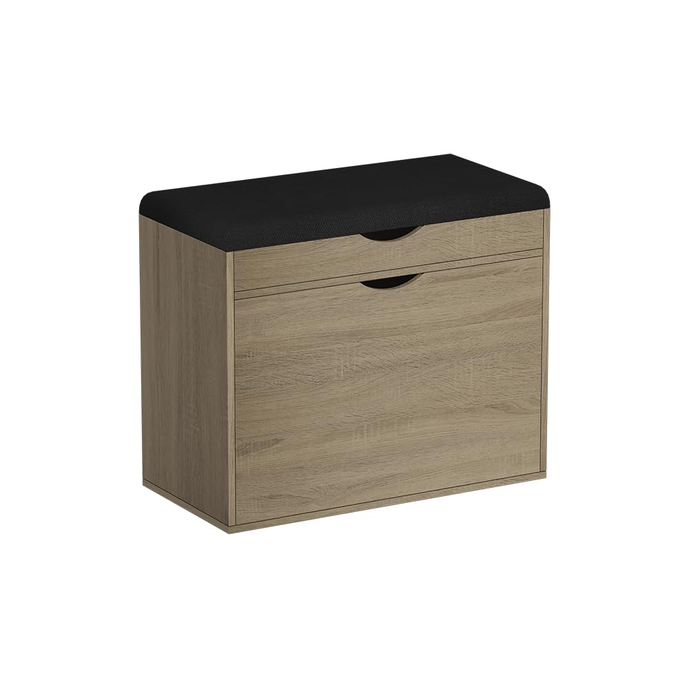 Vicco Schuhbank Schufy, Sonoma, 60 x 51 cm mit 2 Fächern, Sonoma
