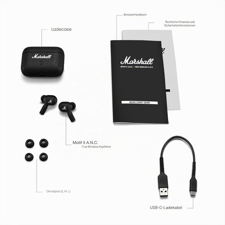 Marshall Motif II ANC – True Wireless Active Noise Cancelling Bluetooth-Kopfhörer, Ohrhörer, 30 Stun