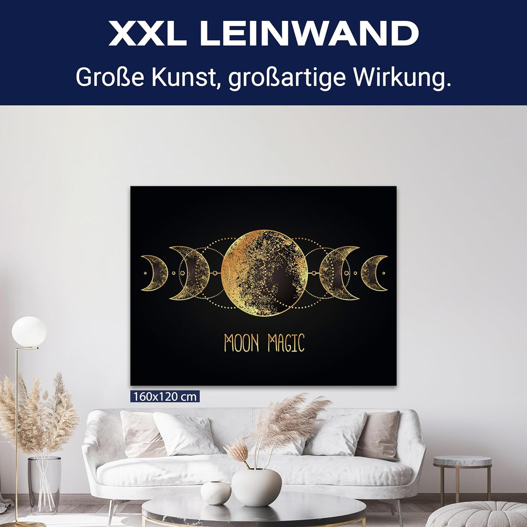 wandmotiv24 Leinwandbild Weltall, 80x60cm, Querformat, Mond, Deko, Bilder auf Leinwand, Wanddeko, XX