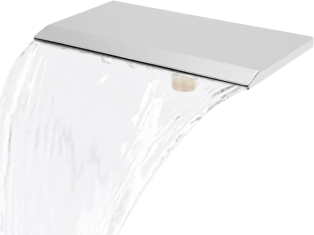 Hapivida Wasserfall-Überlaufklinge G1/2 Aussengewinde Teich-Wasserfall-Kaskade 19 cm Edelstahl-Pool-