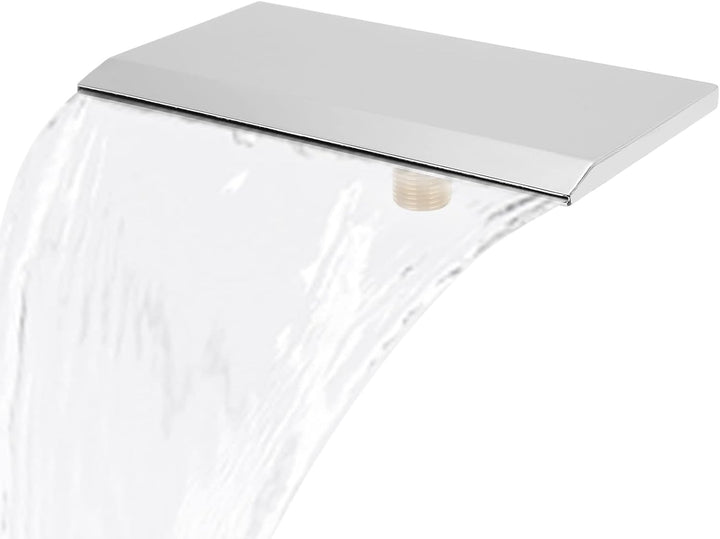 Hapivida Wasserfall-Überlaufklinge G1/2 Aussengewinde Teich-Wasserfall-Kaskade 19 cm Edelstahl-Pool-
