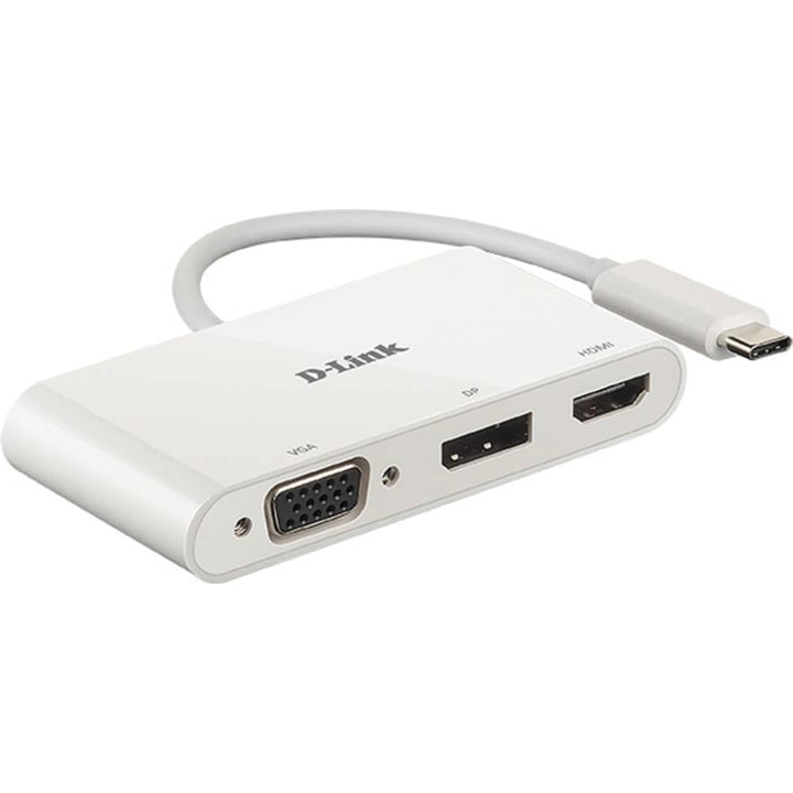 D-Link DUB-V310 Adapter USB Typ C auf HDMI, VGA und Display Port, 3 in 1, HDMI 4K und 1080p, 3 Ausgä
