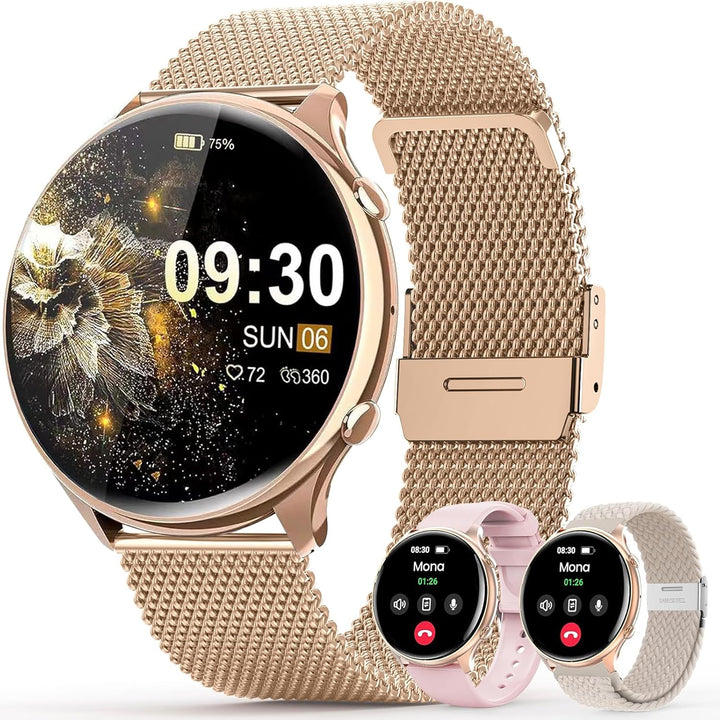 elfofle Smartwatch Damen mit Telefonfunktion, 1,39" TFT HD Touchscreen, IP67 Wasserdicht mit 120 Spo