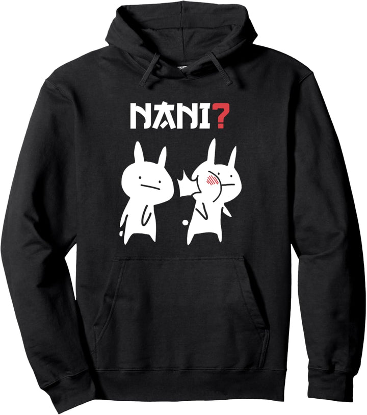 Lustiges Japan Nani Rabbit Ohrfeigen Anime und Manga Pullover Hoodie