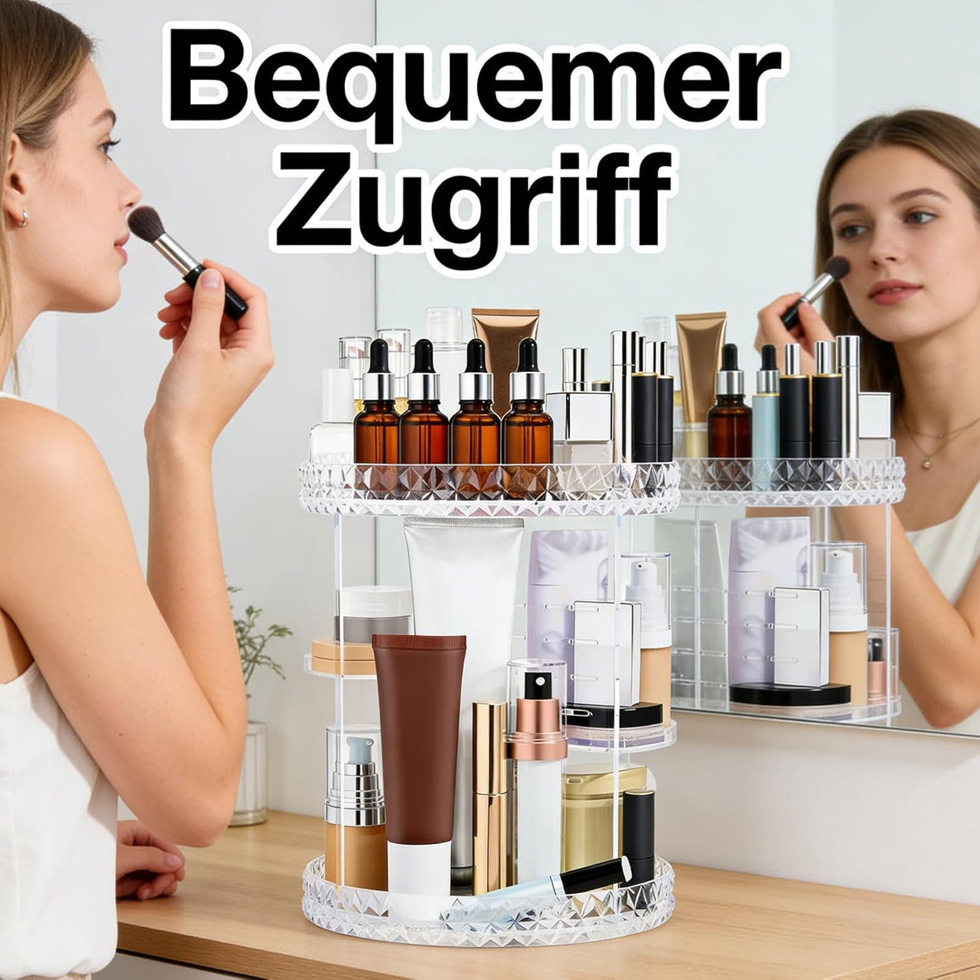 360° Drehbar Make Up Organizer Drehbar, Einstellbar Schminktisch Organizer, Platz Sparen, Geeignet F