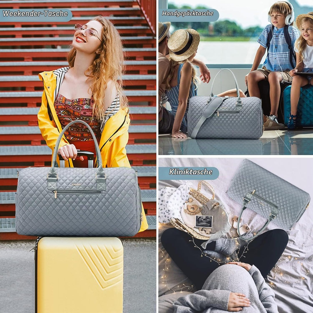 LOVEVOOK Reisetasche Damen, Weekender Travel Bag Kliniktasche Geburt Sporttasche mit Kulturtasche, S