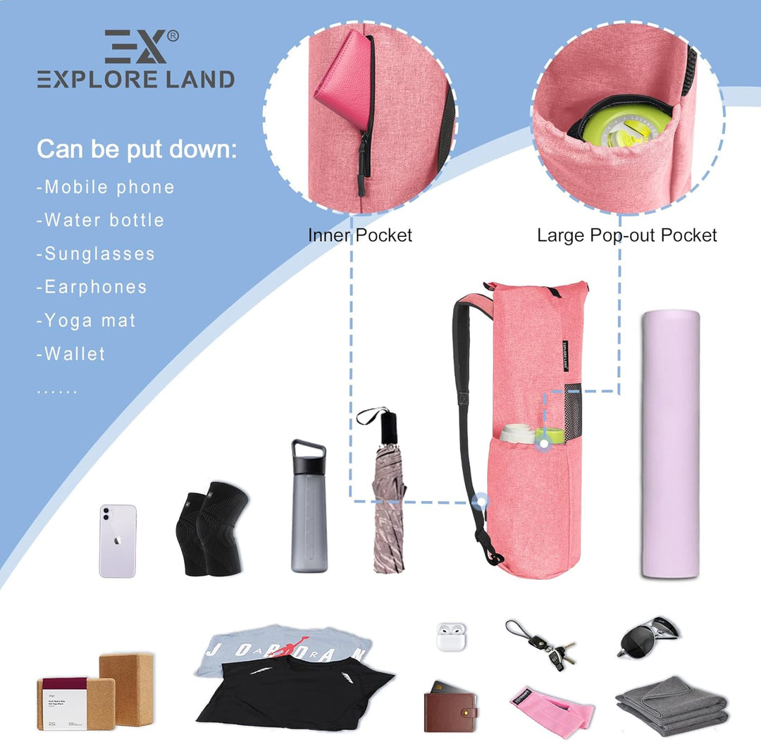 Explore Land Oxford Yogamatte Aufbewahrungstasche mit atmungsaktivem Fenster und grosser Tasche für