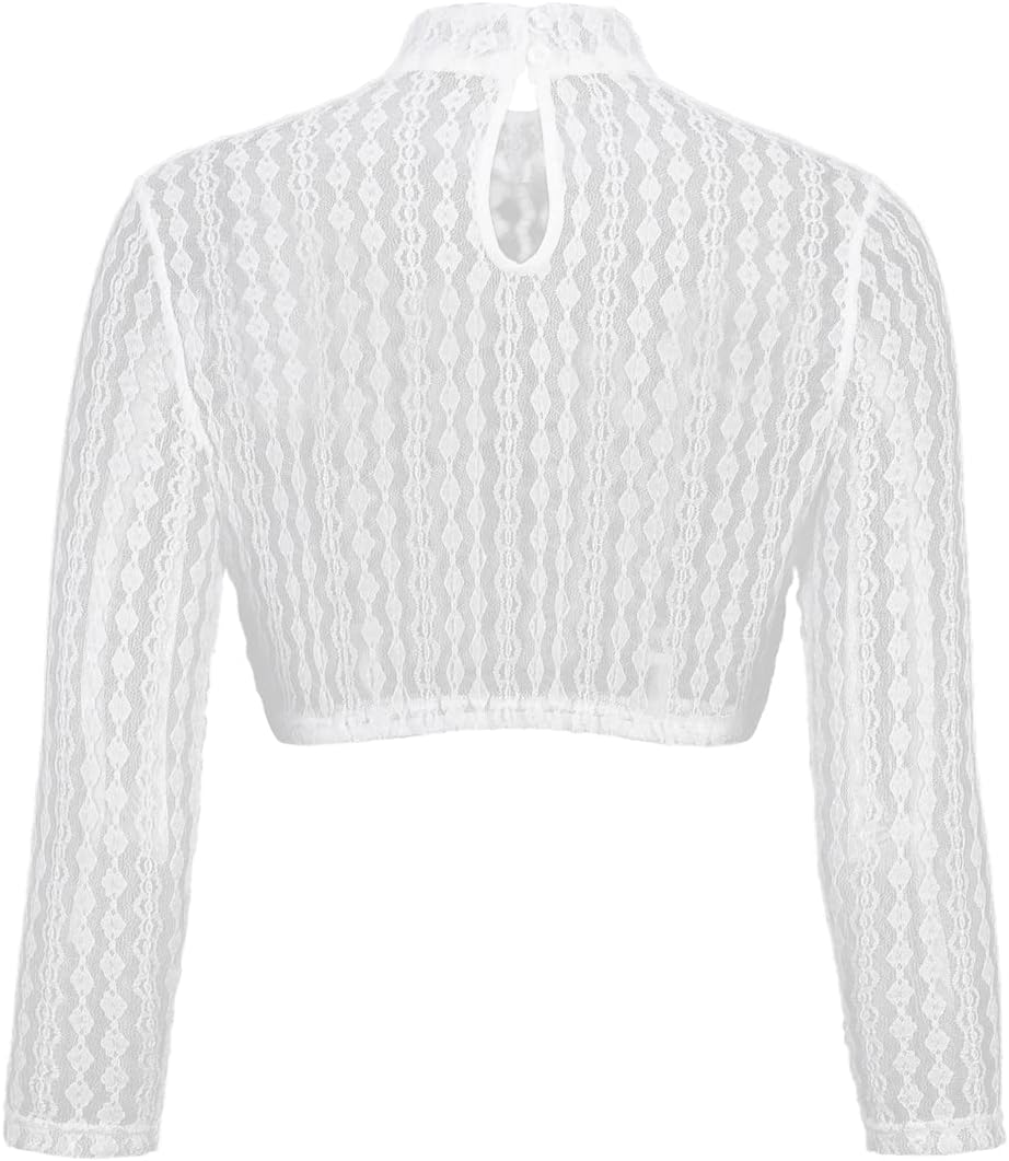 Kelliar Dirndlbluse Damen Trachtenbluse Creme Dirndl Bluse für Bavarian Oktoberfest 34 Creme-72, 34