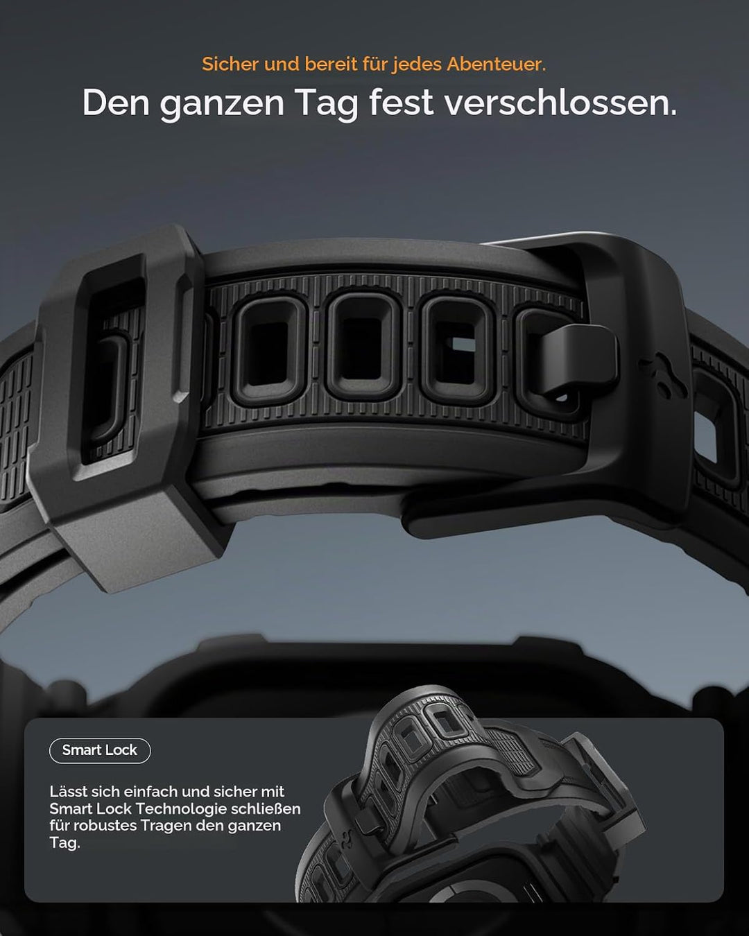 Spigen Rugged Armor Pro 2 Hülle mit Band für Apple Watch 11/10 46mm | TPU-Unibody-Hülle mit Armband,