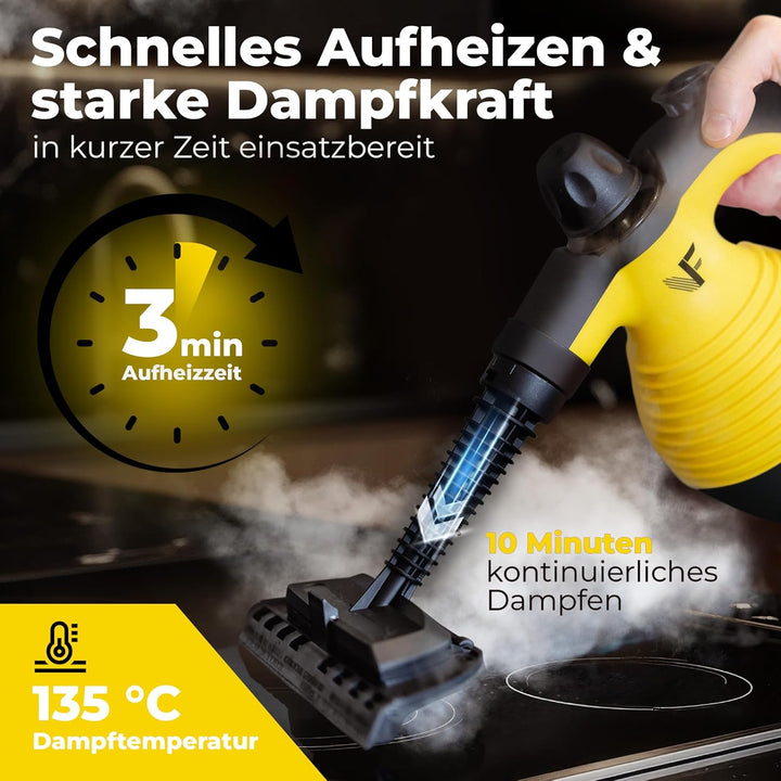 Neighbour's Friend® Dampfreiniger Neues Modell 2er Set– Leistungsstarker Hand Steam Cleaner, 3,5 Bar