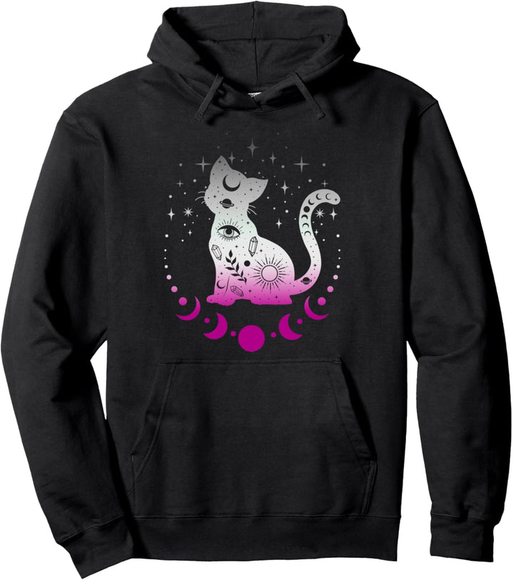 Asexuelle Pride Flaggenfarben, Astronomie Katze Pullover Hoodie