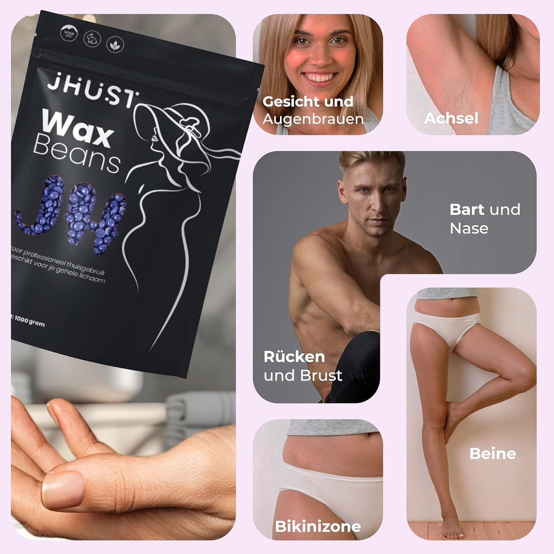 Heisswachs Perlen 1 kg – streifenfreies Warmwachs für Körper, Gesicht &amp; Intimbereich, Waxing Bohnen