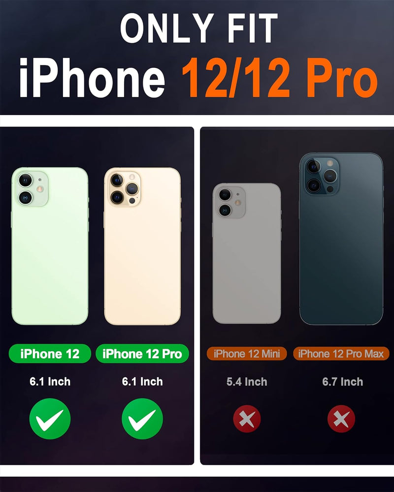 SHIELDON iPhone 12 Hülle, iPhone 12 Pro Handyhülle [Echtleder] [RFID-Sperre] [Kartenfach] [Magnet] [