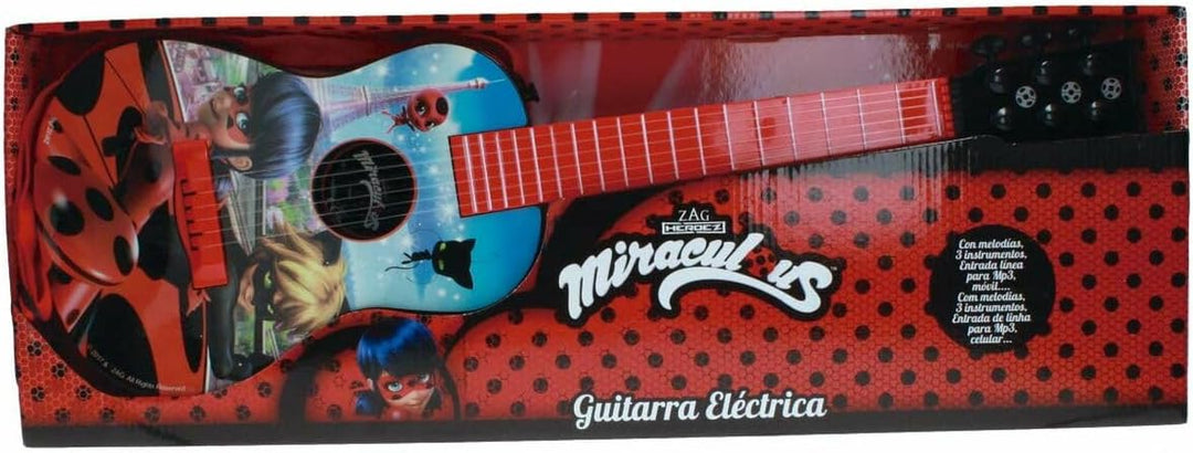 Reig 2682 Miraculous: Tales of Ladybug & Cat Noir elektrische Gitarre, Mehrfarbig, M