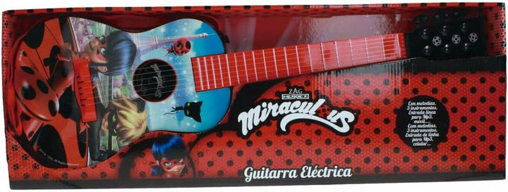 Reig 2682 Miraculous: Tales of Ladybug & Cat Noir elektrische Gitarre, Mehrfarbig, M