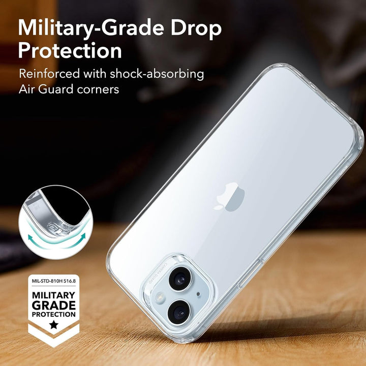 ESR für iPhone 15 Plus Hülle, klares Silikon Case, stossfeste dünne Abdeckung, vergilbungsbeständige