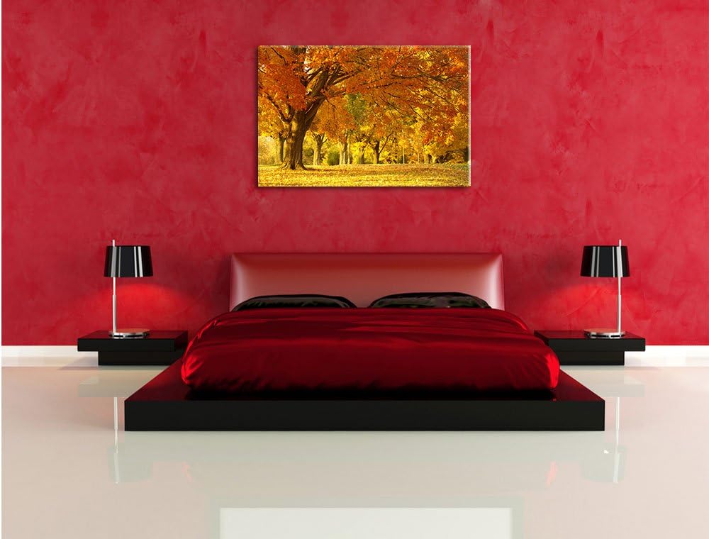 schöne Herbstlandschaft, Format: 100x70 auf Leinwand, XXL riesige Bilder fertig gerahmt mit Keilrahm