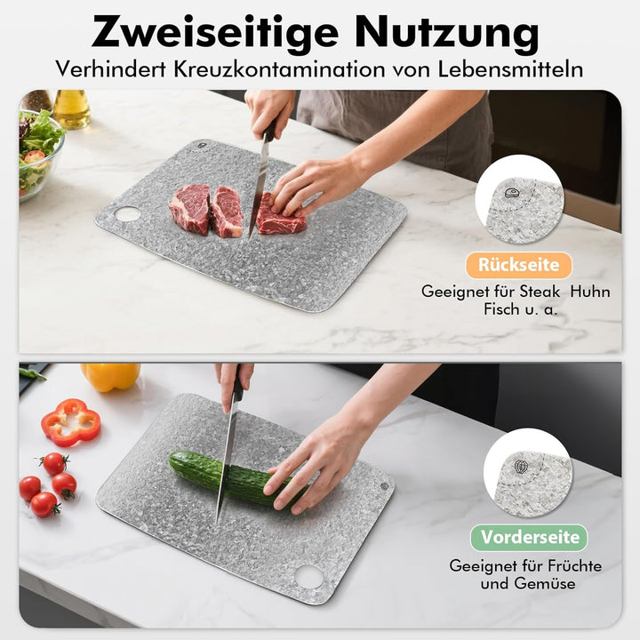 Titan Schneidebrett, Schneidebretter aus 100% Titanium, Antibakterielle Küchenbrett - EPA-Zertifizie