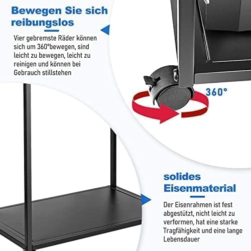 Whchiy PC Ständer, 2 Schicht Mobiler CPU Ständer Universal Computer Ständer mit Rollen für Schreibti
