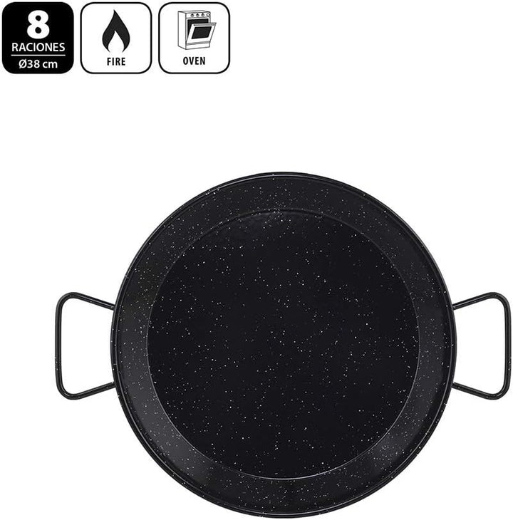 Metaltex - Paellabehälter aus emailliertem Stahl 8 Portionen 38 cm Emaille 8 Raciones, Emaille 8 Rac