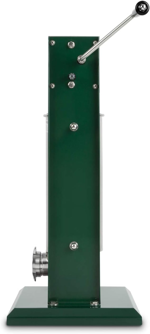 VERTES Wurstfüller Wurstfüllmaschine Wurstpresse 5L Zylinder polierter Edelstahl mit Handkurbel, 2 G