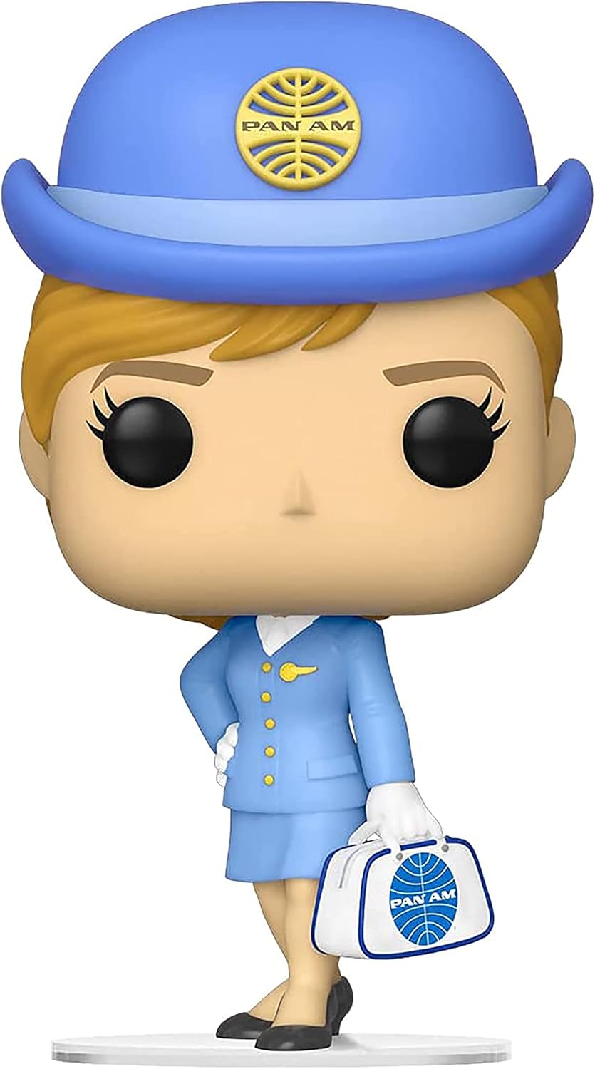 Funko POP! Ad Icons: Pan Am Stewardess Am - Stewardess1 - Weiss Bag - Pan-Am - Vinyl-Sammelfigur - G
