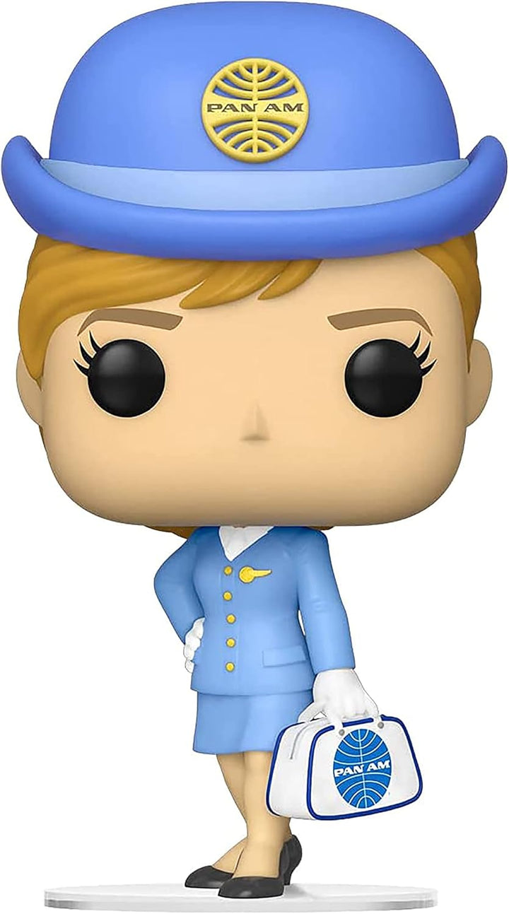 Funko POP! Ad Icons: Pan Am Stewardess Am - Stewardess1 - Weiss Bag - Pan-Am - Vinyl-Sammelfigur - G