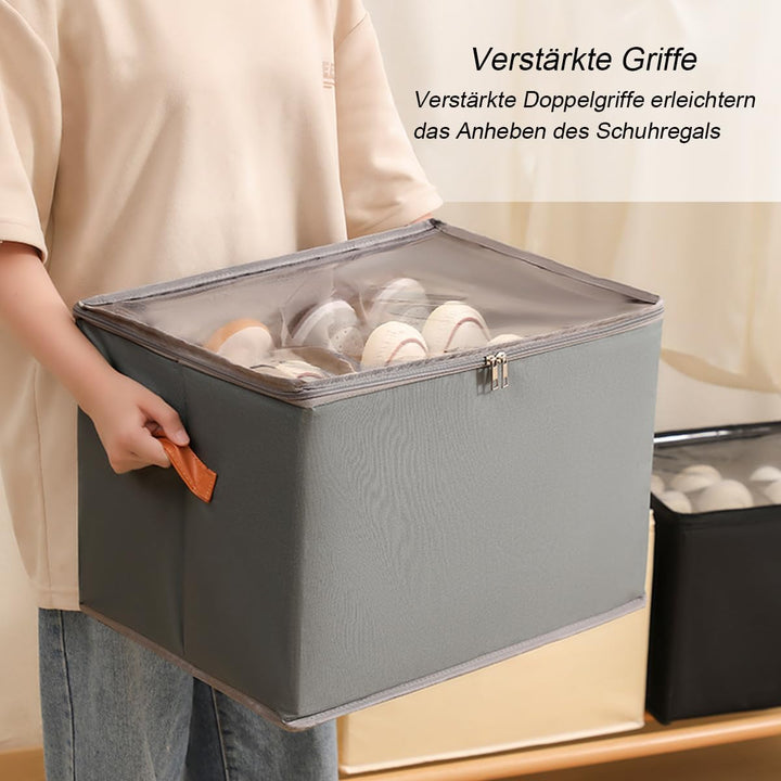 Staubdichte Schuhaufbewahrung Schuhorganizer, Shoe Organizer aus Stoff mit Klarer Abdeckung, Schuhbo