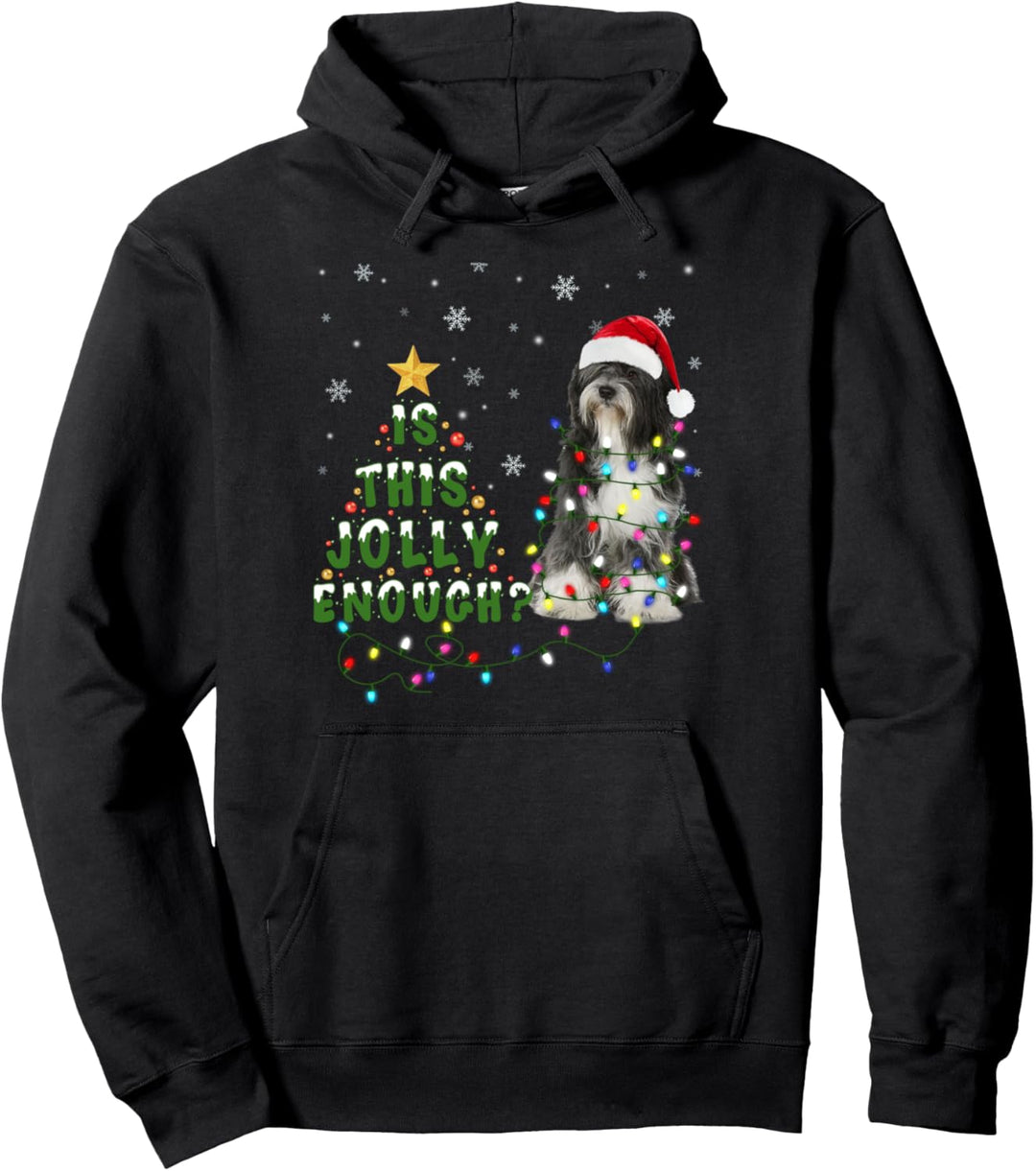 Ist das lustig genug Santa Tibetan Terrier Light Christmas Pullover Hoodie