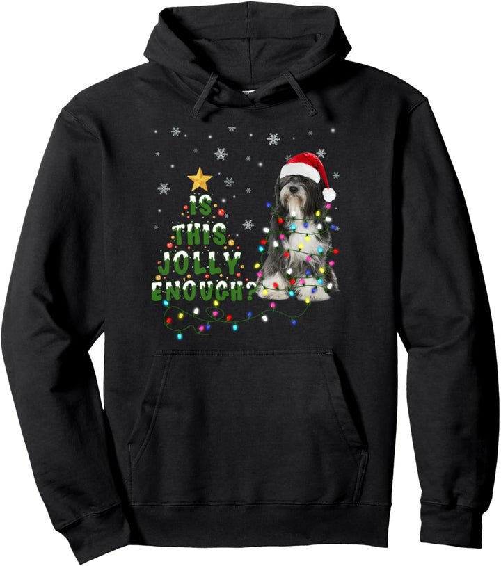 Ist das lustig genug Santa Tibetan Terrier Light Christmas Pullover Hoodie