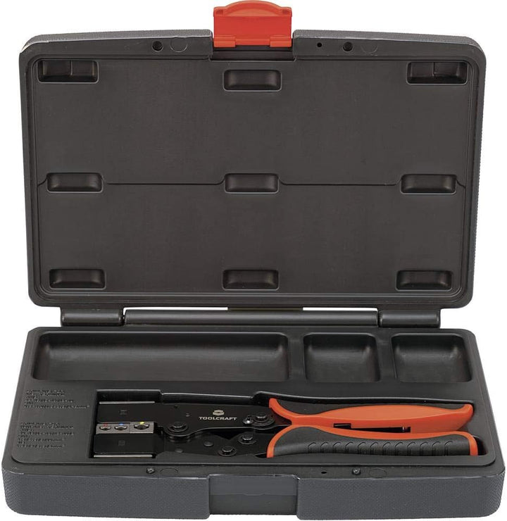 TOOLCRAFT 2-i-1 818644 Crimpzange Isolierte Flachstecker, Kabelschuhe, Stossverbinder