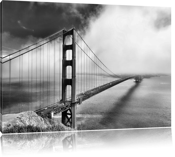 Pixxprint Golden Gate Bridge San Francisco / 100x70cm Leinwandbild bespannt auf Holzrahmen/Wandbild