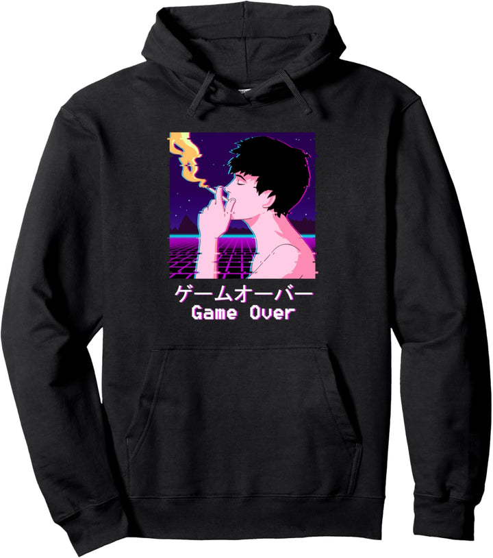 Japanisches ästhetisches Vaporwave Traurigen Jungen Pullover Hoodie