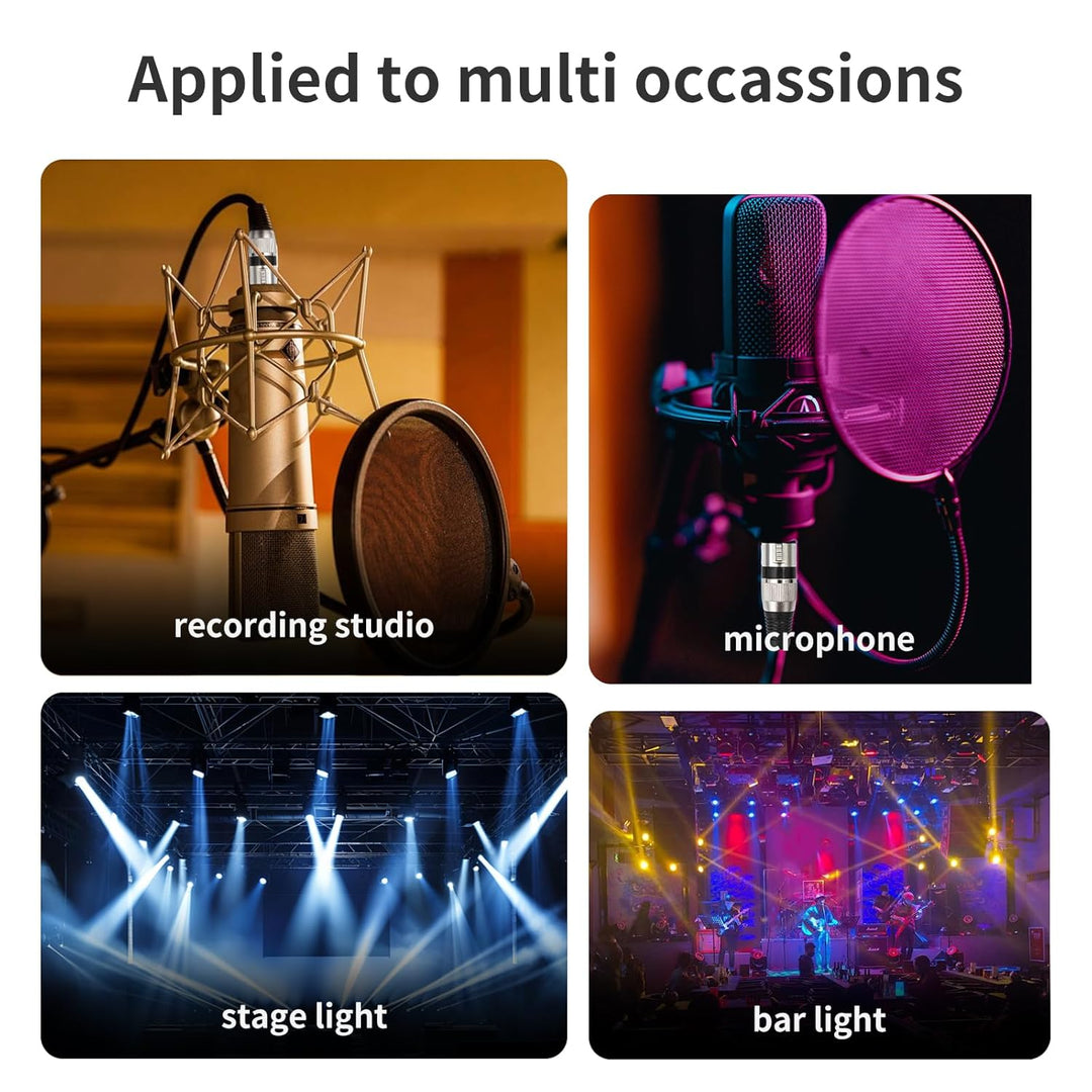 XLR Mikrofonkabel, Nylongeflecht Premium Symmetrisches XLR Kabel, 3 Pin DMX Microphone Connection Ca