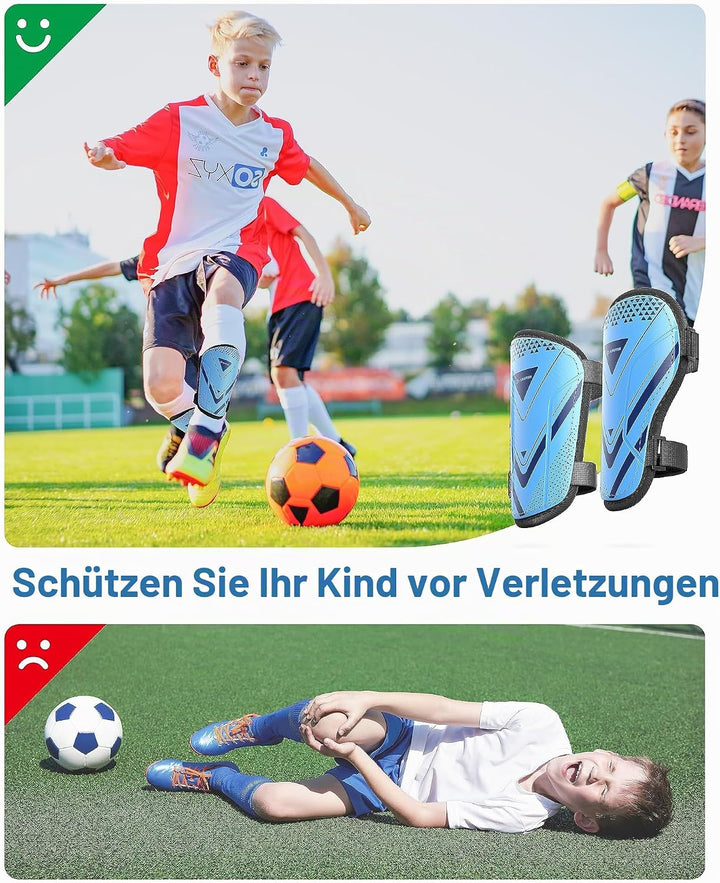 Schienbeinschoner Kinder Fussball Zertifiziert Airsfish Leichte,Langlebige,rutschfeste Schienbeinsch
