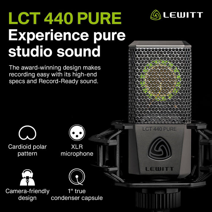 LCT 440 Pure - XLR Kondensatormikrofon für Stimme, Gesang, Instrumentenaufnahmen und Streaming - 1"