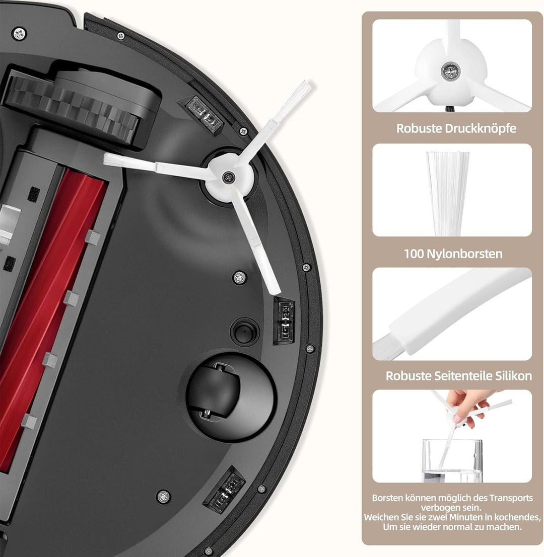 26 Stück Zubehörset für Roborock Qrevo S/Qrevo Pro/Qrevo Maxv Saugroboter, Ersatzubehör 2 Hauptbürst