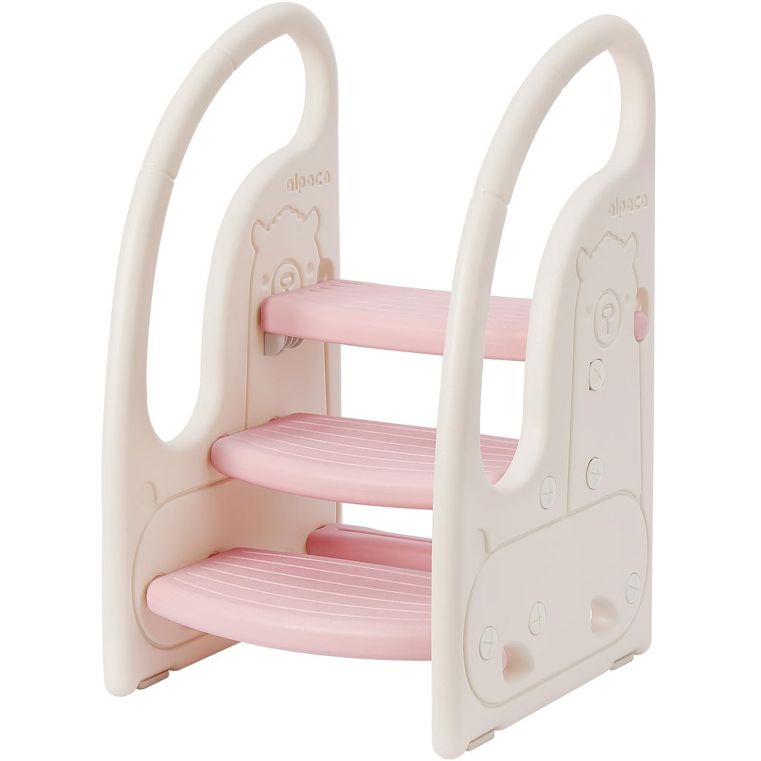 Onasti Tritthocker für Kinder, Dreistufiger Höhenverstellbar Tritt-Schemel Kinderschemel für Baby, B
