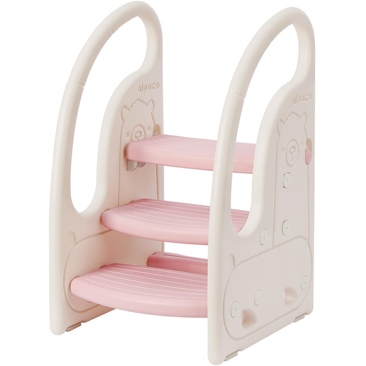 Onasti Tritthocker für Kinder, Dreistufiger Höhenverstellbar Tritt-Schemel Kinderschemel für Baby, B