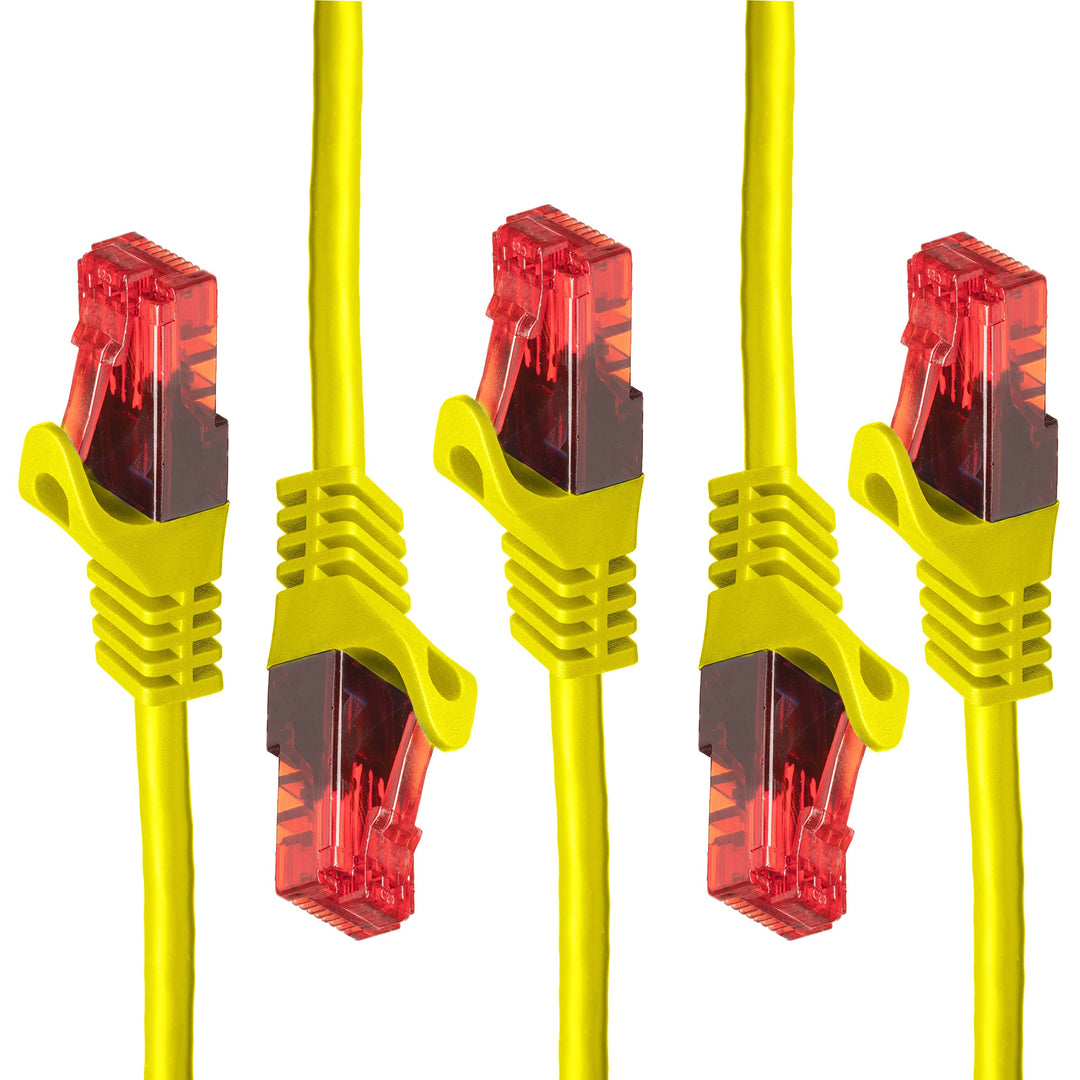 BIGtec - 5 Stück - 30m Gigabit Netzwerkkabel Patchkabel Ethernet LAN DSL Patch Kabel gelb (2x RJ-45