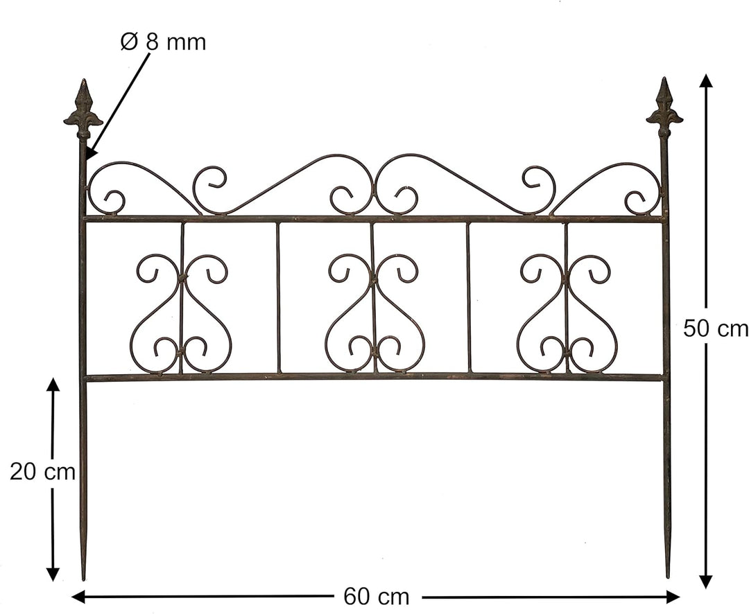 DanDiBo Rankhilfe Metall Blumengitter 60 cm Freistehend Rankgitter 96016 Steckzaun Kletterhilfe Stab