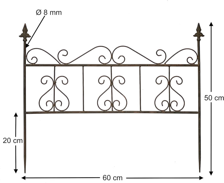 DanDiBo Rankhilfe Metall Blumengitter 60 cm Freistehend Rankgitter 96016 Steckzaun Kletterhilfe Stab