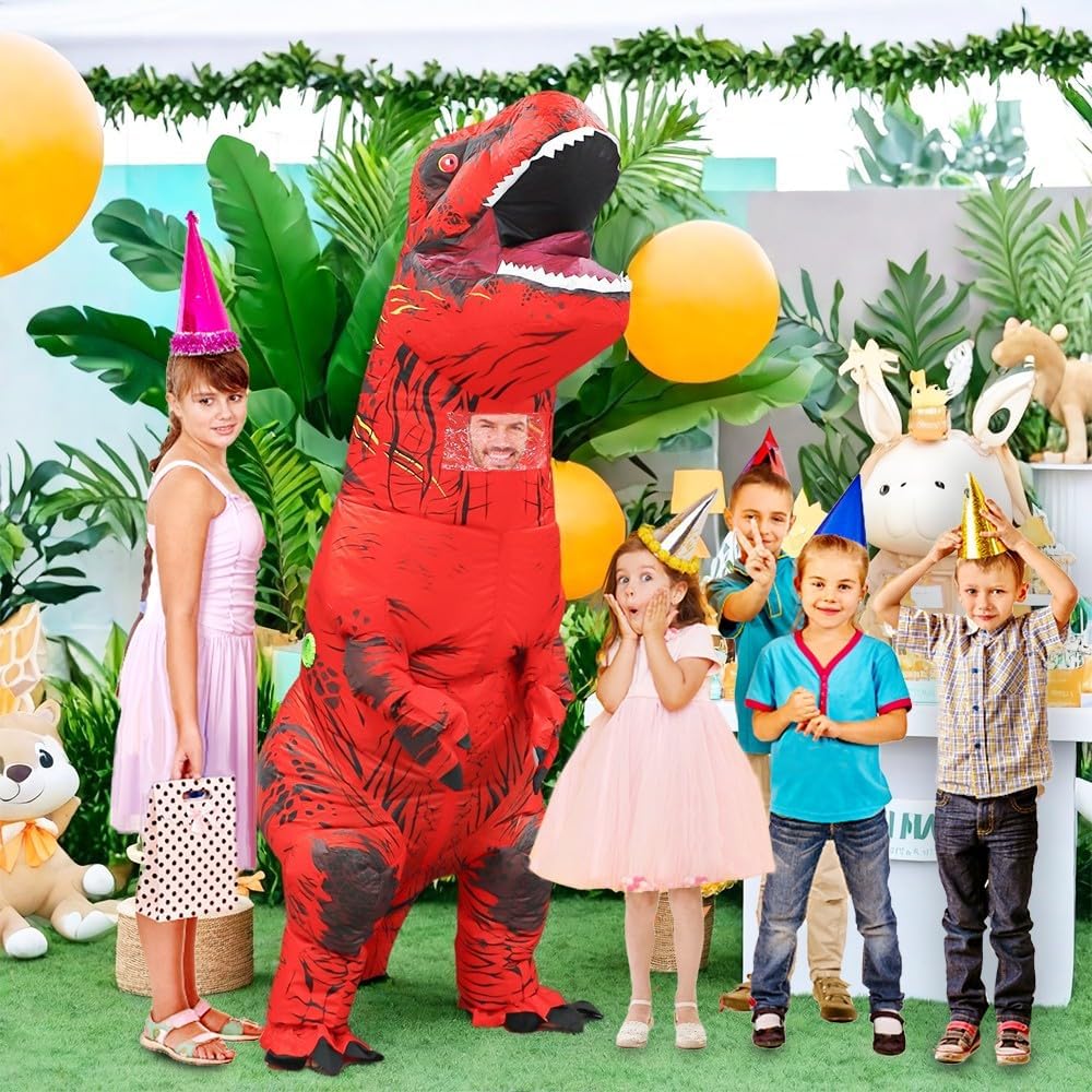 Aufblasbares Dinosaurier-Kostüm für Erwachsene, T-Rex- und Jurassic-Kostüm, lustiges Halloween-Party