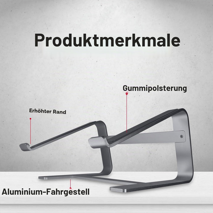 Macally Laptop-Ständer aus Aluminium für den Schreibtisch, funktioniert mit Allen MacBook/Pro/Air un